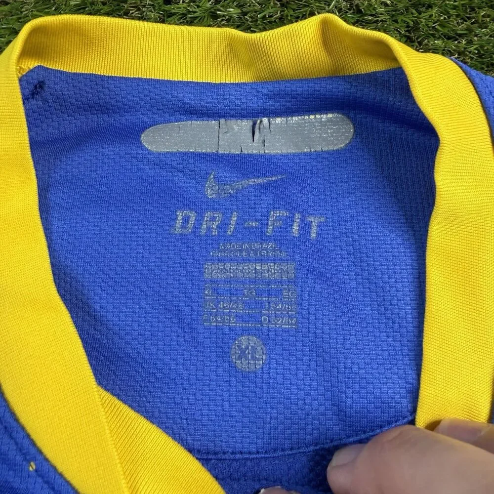 Nike Brazil 2010 World Cup Away Soccer Jersey Mens XL Blue Dri-Fit 371438-493